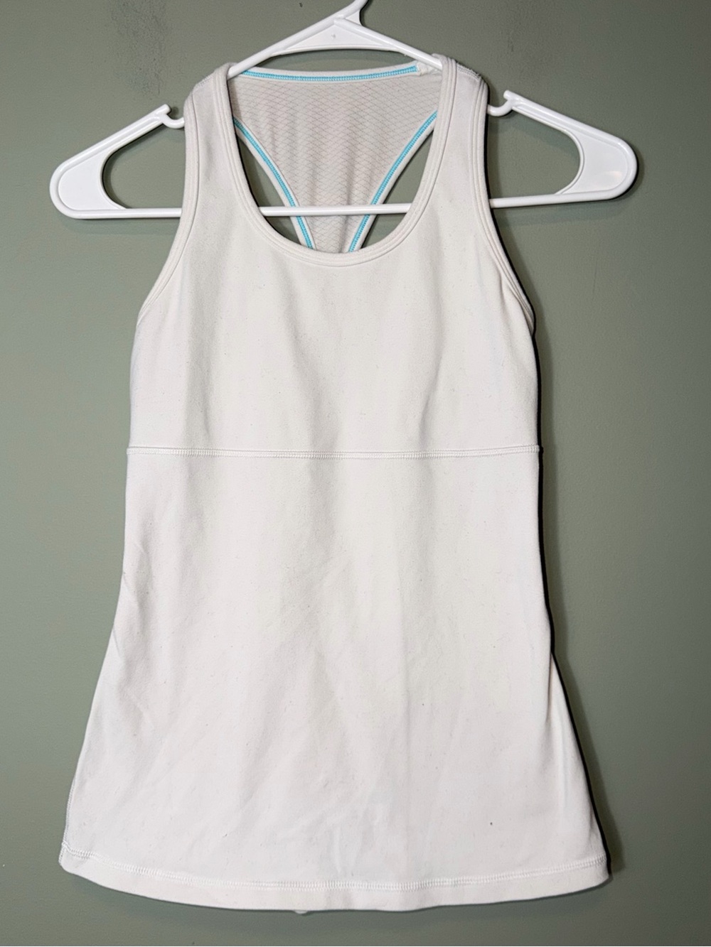 Ivivva White Tank with Light Blue Trim Racerback Size 12